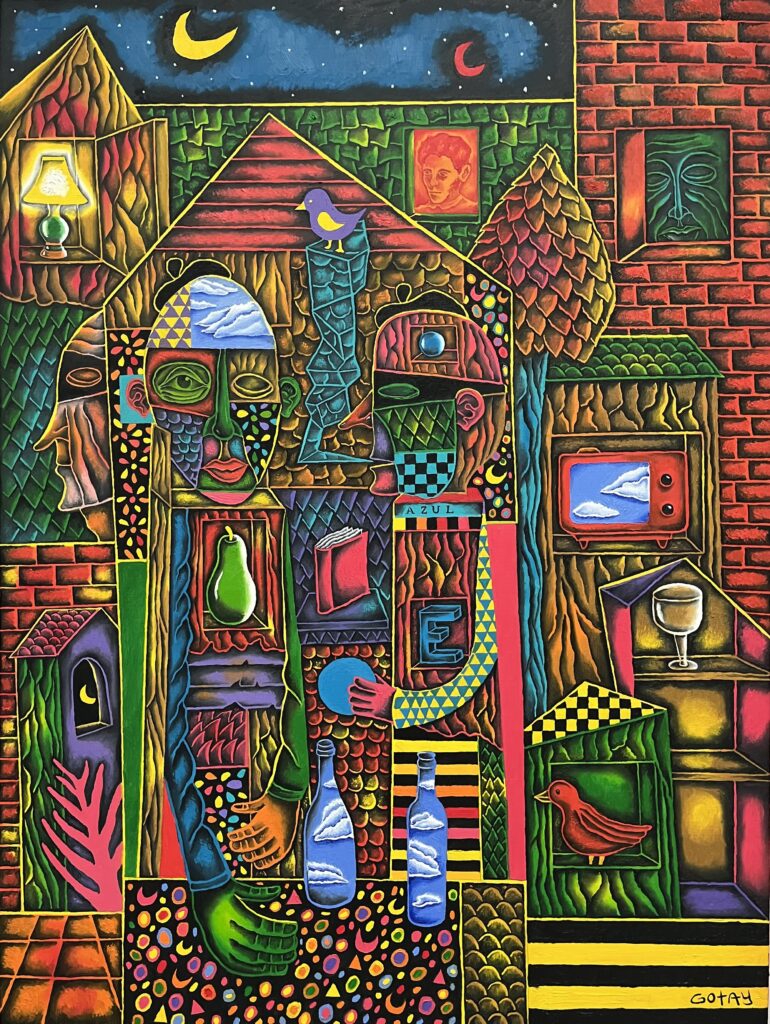 Drinking the sky with the thief who stole the color blue