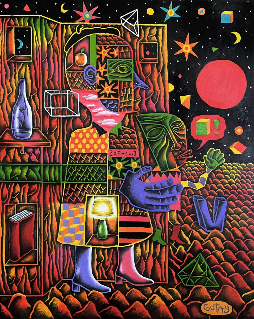 Ventriloquist arguing with the moon